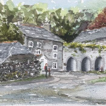 Pintura titulada "Cotehele lime kilns" por Peter Blake, Obra de arte original, Acuarela