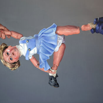 Картина под названием "At any price" - Peter Duhaj, Подлинное произведение искусства, Масло Установлен на Деревянная рама дл…