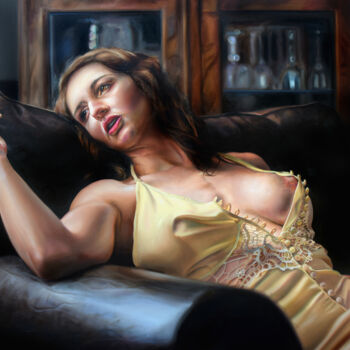Картина под названием "Awakening after a l…" - Peter Duhaj, Подлинное произведение искусства, Масло