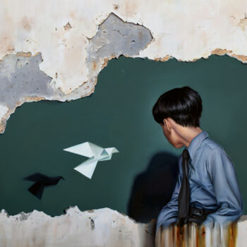 Malarstwo zatytułowany „The surreal world o…” autorstwa Peter Duhaj, Oryginalna praca, Olej
