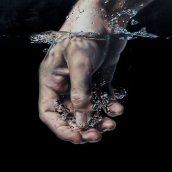 Malerei mit dem Titel "Black drops" von Peter Duhaj, Original-Kunstwerk, Öl