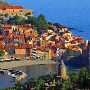 Painting titled "Collioure,Pyrénées-…" by Peter Ford, Original Artwork, Oil