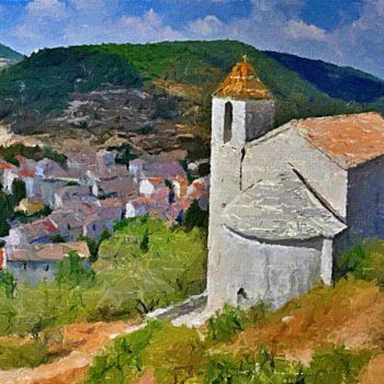 Painting titled "Comps-sur-Artuby, V…" by Peter Ford, Original Artwork, Oil