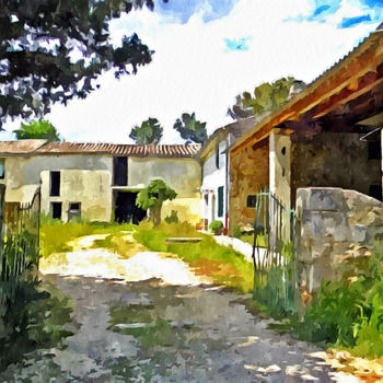 Painting titled "Vieille ferme en pi…" by Peter Ford, Original Artwork