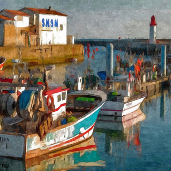 Painting titled "Port La Cotinière,…" by Peter Ford, Original Artwork, Oil