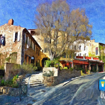 Картина под названием "Grimaud Village, Va…" - Peter Ford, Подлинное произведение искусства, Масло