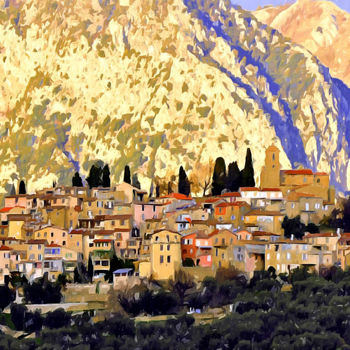 Painting titled "Moustiers-Sainte-Ma…" by Peter Ford, Original Artwork, Oil