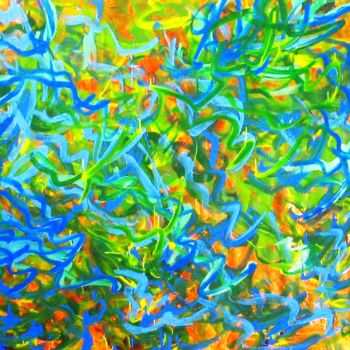 Painting titled "Blue River (Size 4.…" by Peter Jalesh, Original Artwork, Acrylic