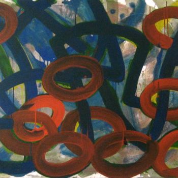 Malerei mit dem Titel "ircles-and-arches V…" von Peter Jalesh, Original-Kunstwerk, Acryl