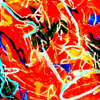 Картина под названием "Flowring field at d…" - Peter Jalesh, Подлинное произведение искусства, Акрил