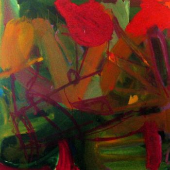 Painting titled "Tulip II (Size 48 i…" by Peter Jalesh, Original Artwork, Acrylic