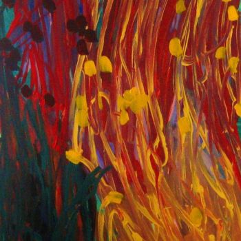 Malerei mit dem Titel "Flowery bush II (Si…" von Peter Jalesh, Original-Kunstwerk, Acryl