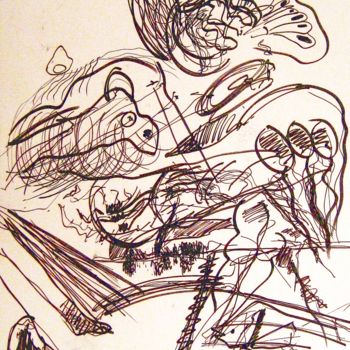 Dibujo titulada "Metamorphose" por Peter Jalesh, Obra de arte original, Tinta