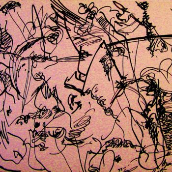 Рисунок под названием "Abstract drawing I" - Peter Jalesh, Подлинное произведение искусства, Чернила