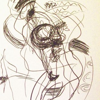 Dibujo titulada "Motive after-matisse" por Peter Jalesh, Obra de arte original, Tinta