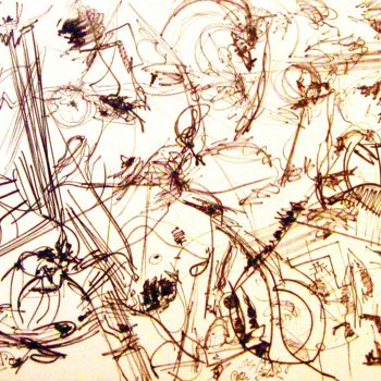 Desenho intitulada "Motive after-Salvad…" por Peter Jalesh, Obras de arte originais, Tinta