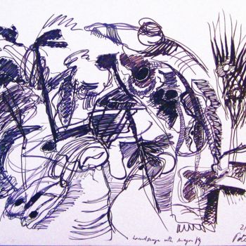 Desenho intitulada "Dragon" por Peter Jalesh, Obras de arte originais, Tinta
