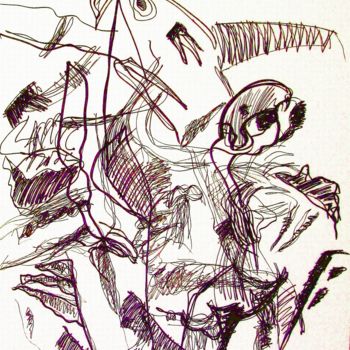 Drawing titled "Scarecrow" by Peter Jalesh, Original Artwork, Ink