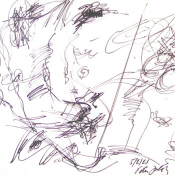 Zeichnungen mit dem Titel "The-surfer" von Peter Jalesh, Original-Kunstwerk, Tinte
