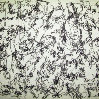 Zeichnungen mit dem Titel "Wind-swept seedlings" von Peter Jalesh, Original-Kunstwerk, Tinte