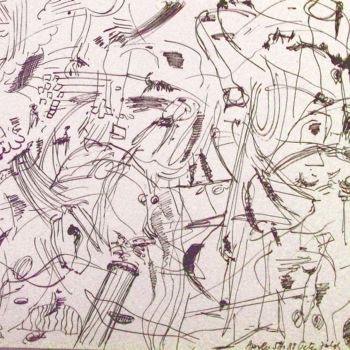 Dessin intitulée "On defining abstrac…" par Peter Jalesh, Œuvre d'art originale, Encre