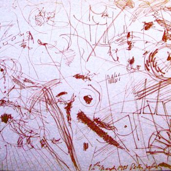 Disegno intitolato "At Luiza's farm" da Peter Jalesh, Opera d'arte originale, Inchiostro