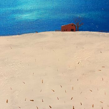 Картина под названием "Winter Night in Iowa" - Peter Malmberg, Подлинное произведение искусства, Акрил Установлен на Деревян…