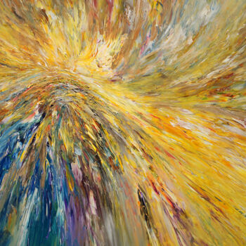 Painting titled "Yellow Energy XL 2" by Peter Nottrott, Original Artwork, Acrylic