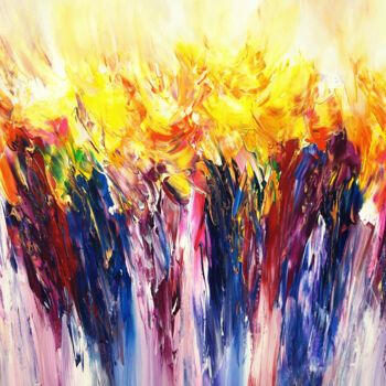 Painting titled "Flaming Energy L 1" by Peter Nottrott, Original Artwork, Acrylic