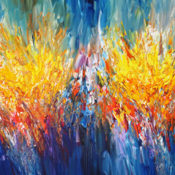 Peinture intitulée "Blue Symphony XL 11" par Peter Nottrott, Œuvre d'art originale, Acrylique