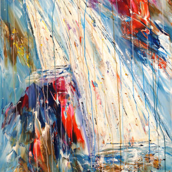 Pittura intitolato "Sailboats L 1" da Peter Nottrott, Opera d'arte originale, Acrilico