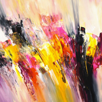Pittura intitolato "Slim: Yellow Pink B…" da Peter Nottrott, Opera d'arte originale, Acrilico