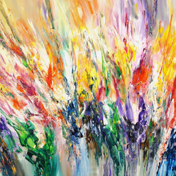 Peinture intitulée "Summer Garden XXL 1" par Peter Nottrott, Œuvre d'art originale, Acrylique