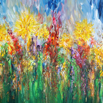 Painting titled "Sunny Summer Day XL…" by Peter Nottrott, Original Artwork, Acrylic
