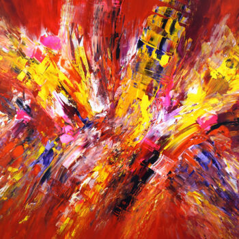 "Red And Yellow Abst…" başlıklı Tablo Peter Nottrott tarafından, Orijinal sanat, Akrilik