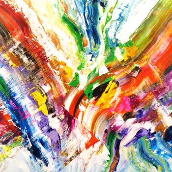 Painting titled "Vibrant Abstraction…" by Peter Nottrott, Original Artwork, Acrylic