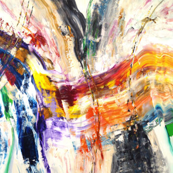 Pittura intitolato "Vibrant Waves XL 1" da Peter Nottrott, Opera d'arte originale, Acrilico