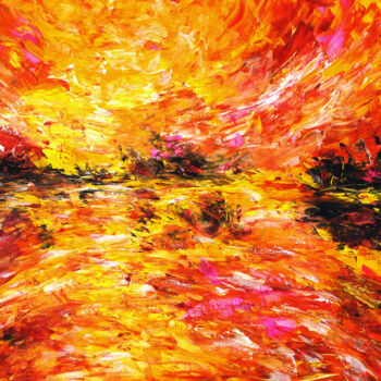 Malerei mit dem Titel "Romantic Sundown L 1" von Peter Nottrott, Original-Kunstwerk, Acryl