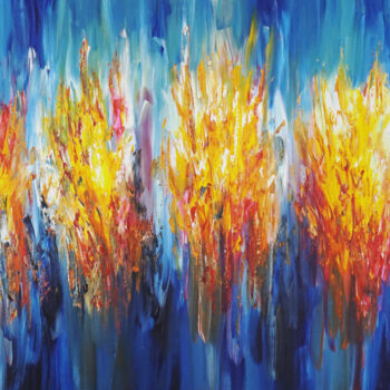 Peinture intitulée "Blue Symphony XXL 4" par Peter Nottrott, Œuvre d'art originale, Acrylique