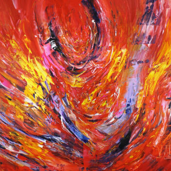 Peinture intitulée "Red Daydream M 1" par Peter Nottrott, Œuvre d'art originale, Acrylique