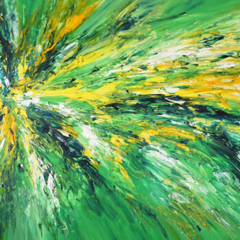 Peinture intitulée "Green Adventure XXL…" par Peter Nottrott, Œuvre d'art originale, Acrylique