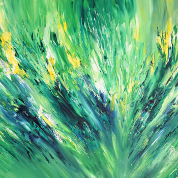 Painting titled "Soft Green Energy X…" by Peter Nottrott, Original Artwork, Acrylic