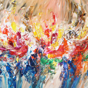 Peinture intitulée "Vibrant Symphony L 1" par Peter Nottrott, Œuvre d'art originale, Acrylique