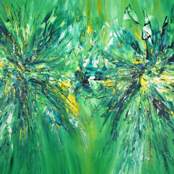 Painting titled "Green Energy XL 3" by Peter Nottrott, Original Artwork, Acrylic