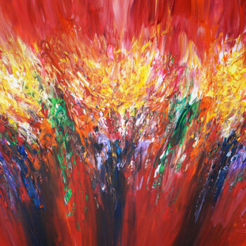 Pittura intitolato "Red Energy XL 9" da Peter Nottrott, Opera d'arte originale, Acrilico