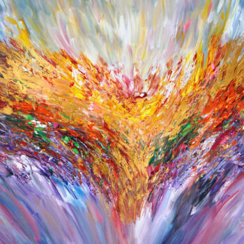 Peinture intitulée "Heart Of Gold XL 1" par Peter Nottrott, Œuvre d'art originale, Acrylique