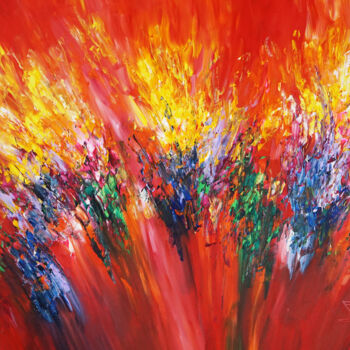 Картина под названием "Red Energy XL 10" - Peter Nottrott, Подлинное произведение искусства, Акрил