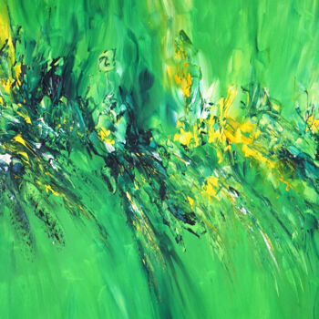 Painting titled "Green Adventure L 5" by Peter Nottrott, Original Artwork, Acrylic