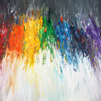 Malarstwo zatytułowany „Like A Rainbow XL 3” autorstwa Peter Nottrott, Oryginalna praca, Akryl