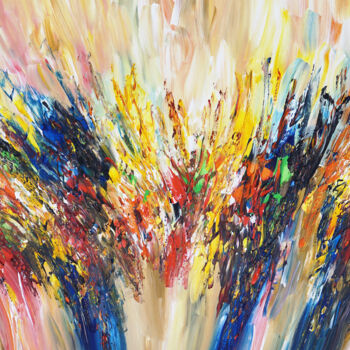 Painting titled "Vibrant Abstraction…" by Peter Nottrott, Original Artwork, Acrylic